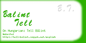 balint tell business card